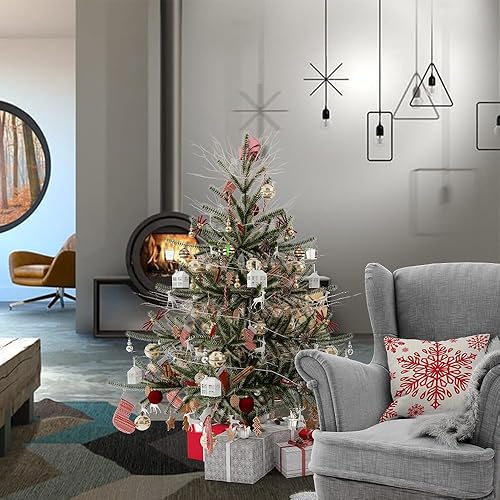 Miniatura 3 de Fundas de almohada rojas de Navidad de 18 x 18 pulgadas, funda de almohada de invierno de Navidad, fundas de cojín decorativas de Navidad, paquete