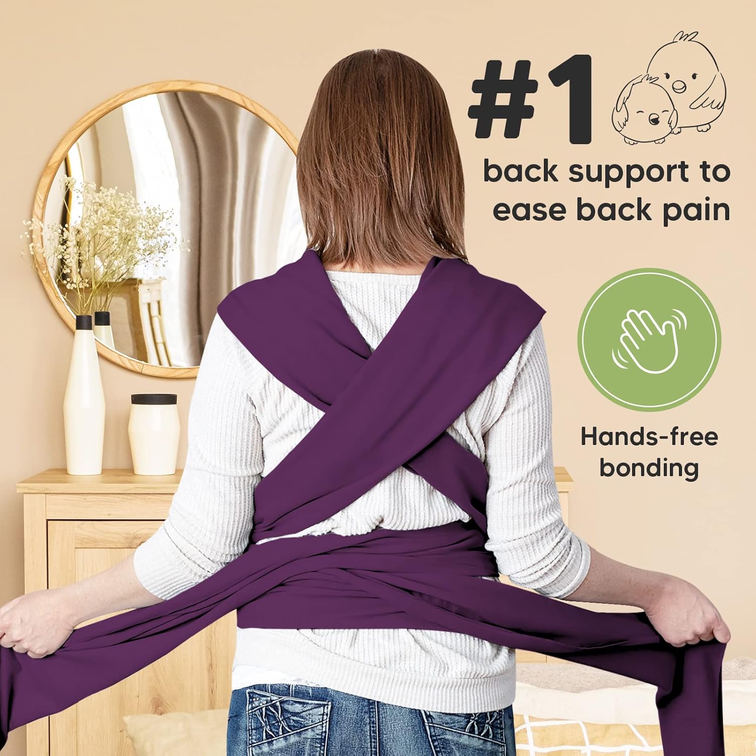 KeaBabies Baby Wrap Carrier and Diaper Bag Backpack - All in 1 Original Breathable Baby Sling, Lightweight,Hands Free Baby Carrier Sling - Waterproof Multi Function Baby Travel Bag - Baby Carrier Wrap