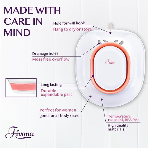 Miniatura 4 de Fivona Bañera de asiento de inodoro con limpiador de mano de masaje cuidado posparto y tratamiento de hemorroides kit de vapor Yoni sin BPA perfecto