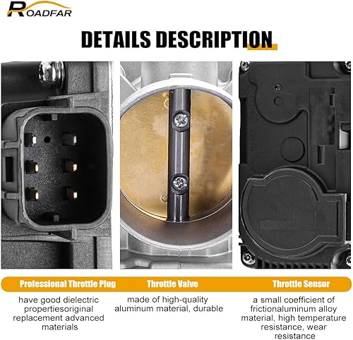 Miniatura 2 de Cuerpo del acelerador 16119JF00B ROADFAR Fit para Nissan para Altima 2002 2003 2004 2005 2006 2.5l, para Nissan para Sentra 2002 2003 2004 2005 2006