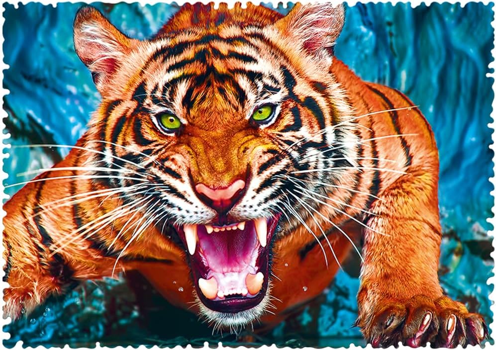 Completed Trefl Facing a Tiger 600 Piece Jigsaw Puzzle