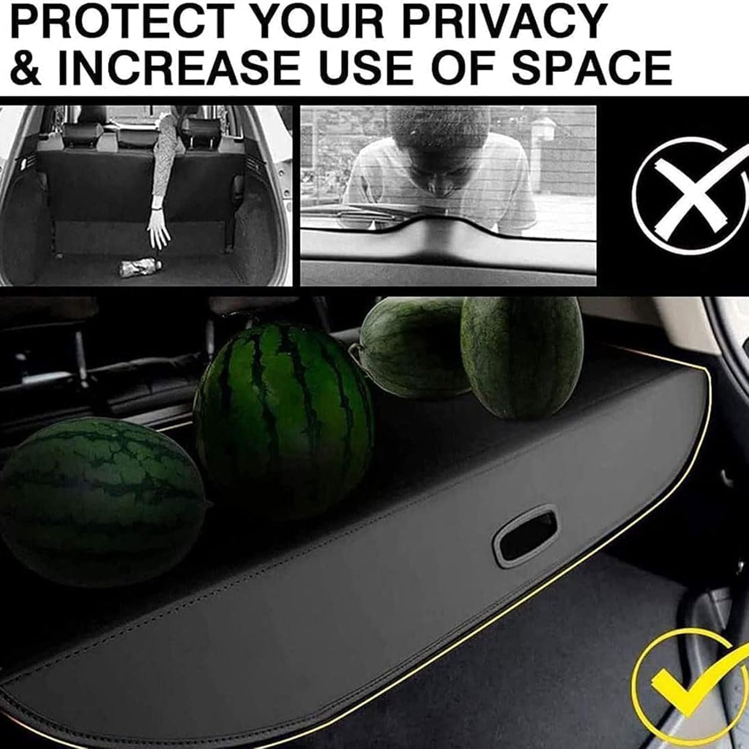 Car Retractable Cargo Cover for Subaru Forester 2007-2010 2011 2012 2013, Rear Trunk Luggage Security Shield Shade Curtain Shelves Waterproof Cargo Shade, Car Accessories