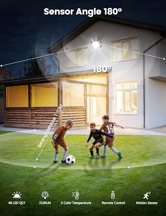 Security Lights Outdoor Motion Sensor, 25W 3 Colours PIR Security Light [Energy Class F]