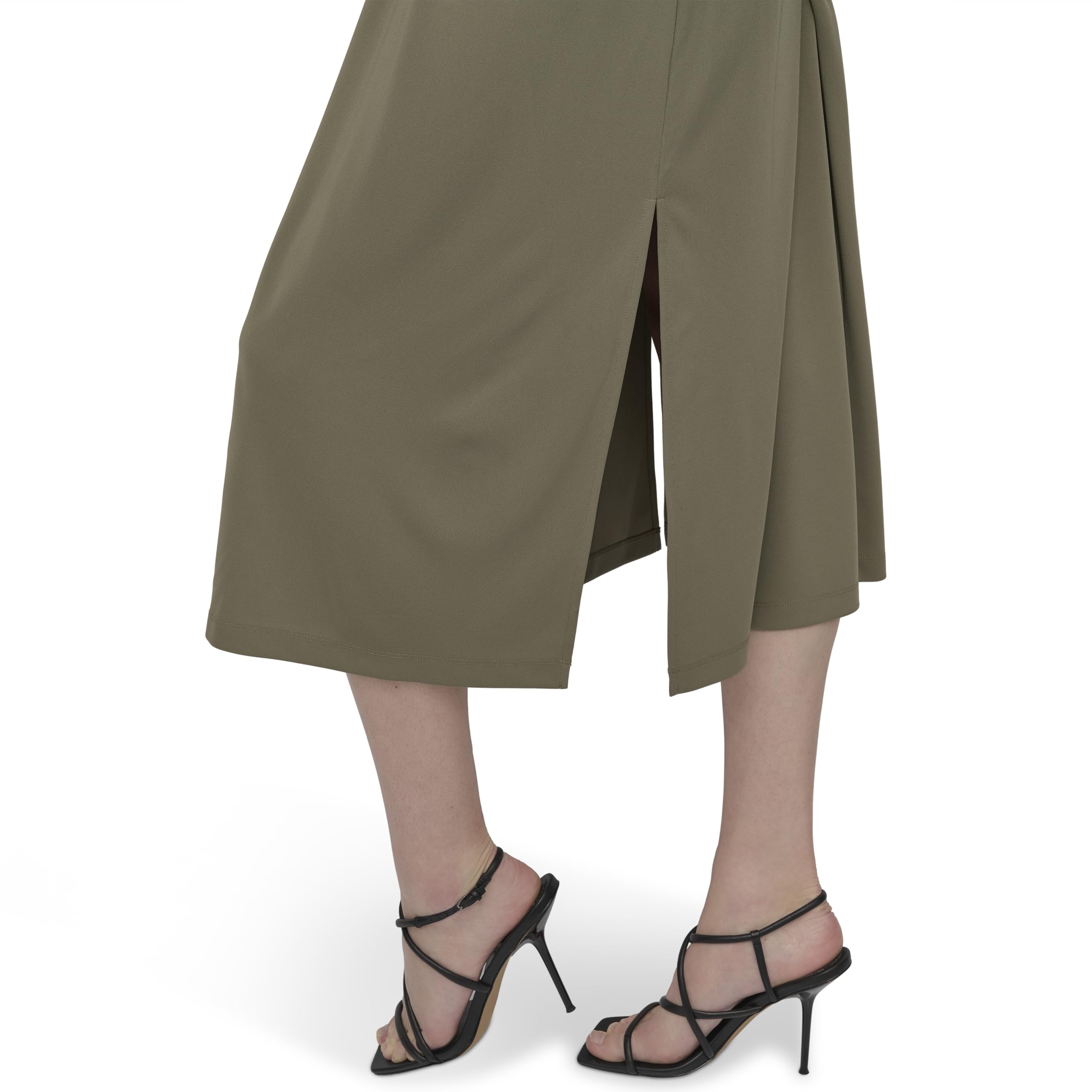 DKNY Sleeveless Jewel Neck Midi Dress Vestido para Mujer