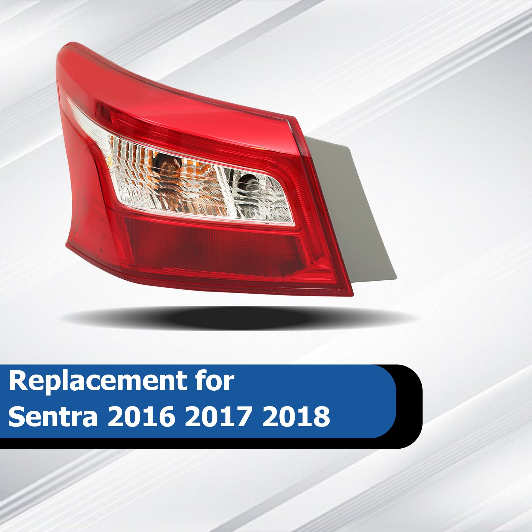 Feu Arrière Gauche Pour NISSAN SENTRA 2016-2018 - Pièce De Remplacement NI2804108, étanche, Chrome/rouge
