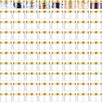 Vista 8 de Dandat 80 tarros de plástico transparente de 4 onzas con tapas de rosca, recipientes de almacenamiento recargables para cocina y uso doméstico