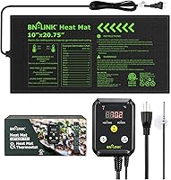 BN-LINK 10x20.75" Seedling Heat Mat with Thermostat - Waterproof Plant Warming Pad for Seed Starting, Germination, Indoor Gardening, Brewing & Reptiles - ETL Listed