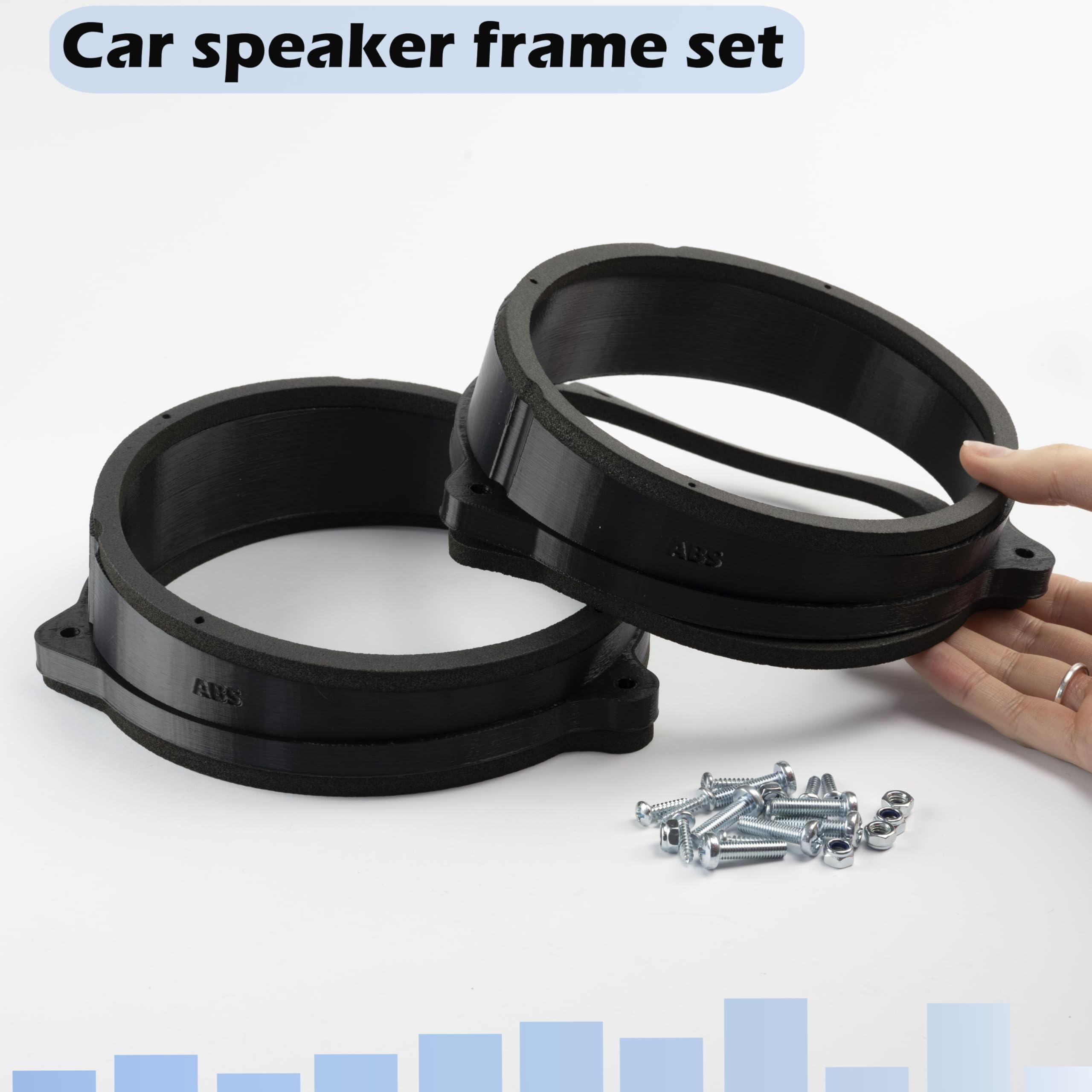 Aerzetix Set di 2 adattatori per altoparlanti Ø165 mm compatibile con Mercedes CLK A208/C208 Cabriolet/Coupé
