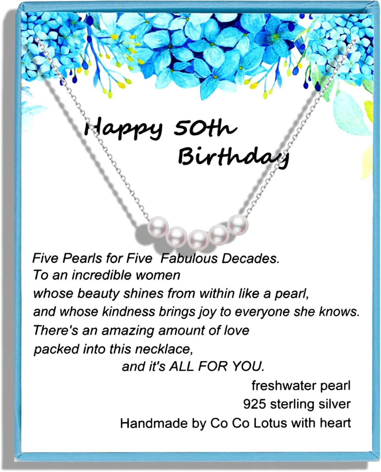 50th birthday gifts for women, Simple White Pearl Necklace Crafted with 6mm Freshwater Cultured Pearl and Sterling Silver Adjustable Cable Chain, Gifts for Women