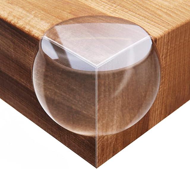 WWW Corner Protector for Kid,16 Packs Furniture Corner Guards Clear Silicone Soft Edge Safety Bumpers,Edge Protector Furniture Adhesive Bumper for Sharp Corners,Fireplace,Table,Round
