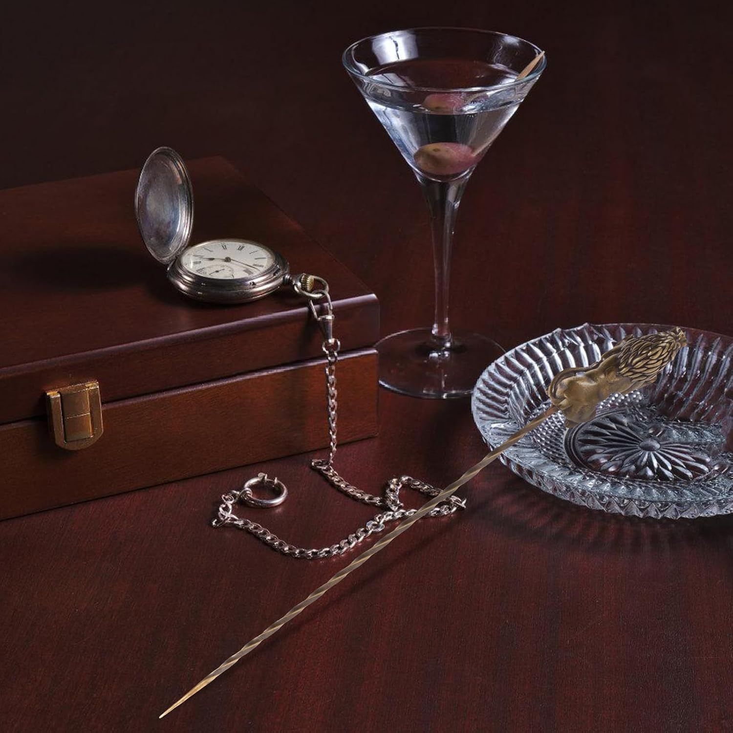 Copper Handheld Punch Tool Retro Smooth Drawing Cigar Draw Needle for Essential Poker Sticks
