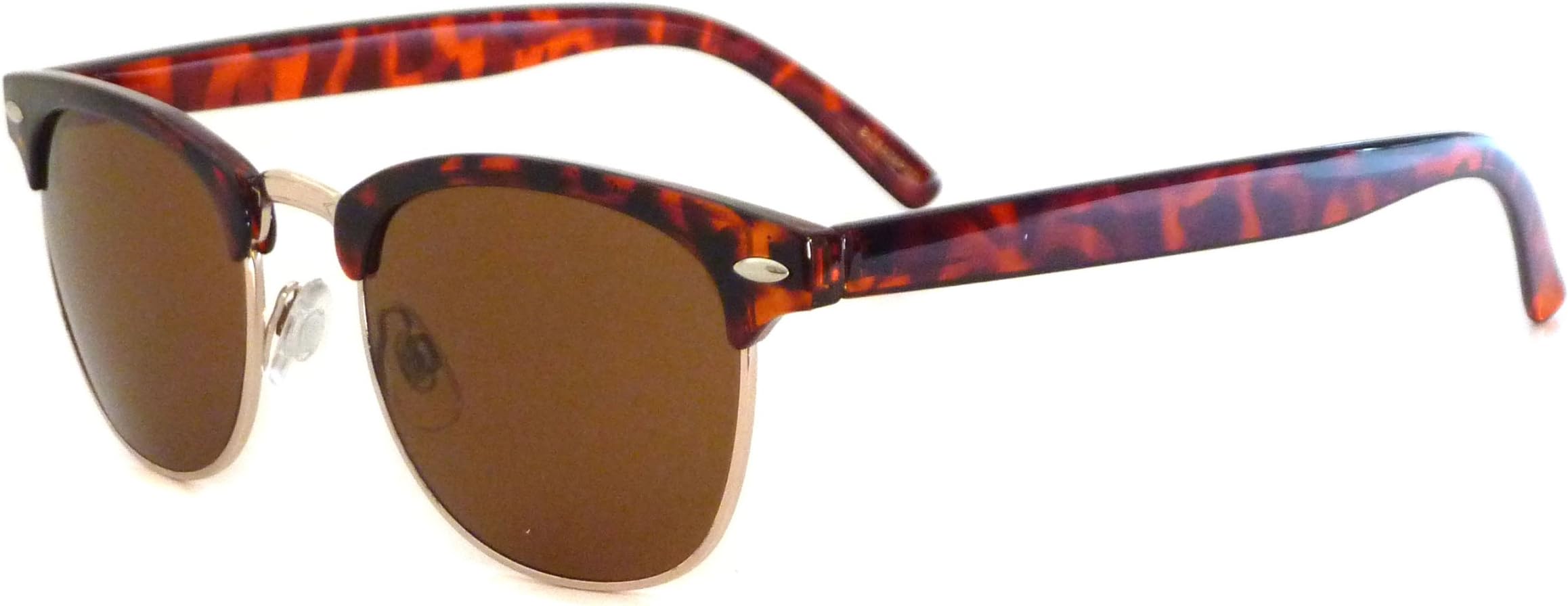 VINTAGE Retro 50s Style COOL CLUBMASTER Round Metal Sunglasses GOLD/TORTOISE