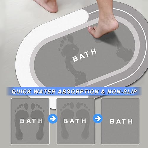 Miniatura 3 de ibetto Alfombra de baño de secado rápido, súper absorbente, antideslizante, alfombra de goma para el suelo de la cocina, tapete simple para baño,