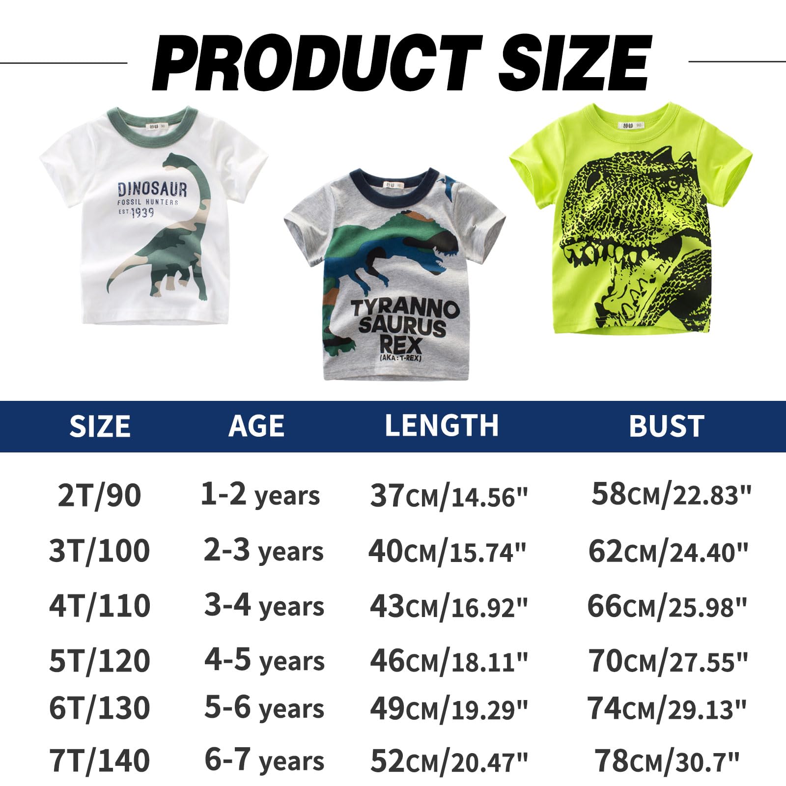 T-Shirt Bambino Maglietta a Maniche Corte Bambini Set di 3 Estate Cotone Escavatori Tshirt Magliette Bambino Ragazzo per 2-7 Anni