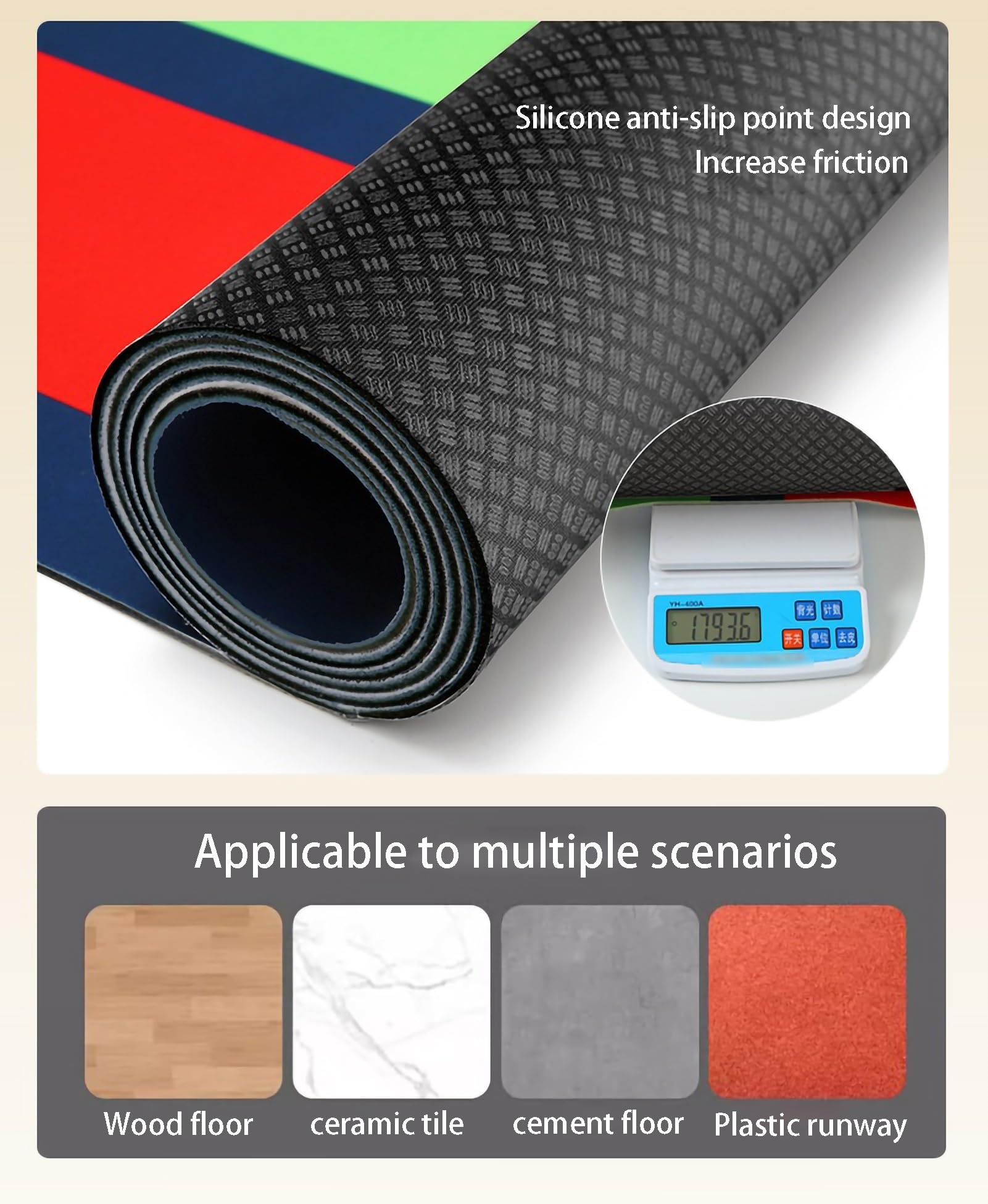 Weitsprungmatte, 4 mm dicke Trainingsmatten, Weitsprungmatte, Weitsprungmatte, stehende Weitsprungmatte, verschleißfeste Körpertrainingsunterlage for drinnen und draußen