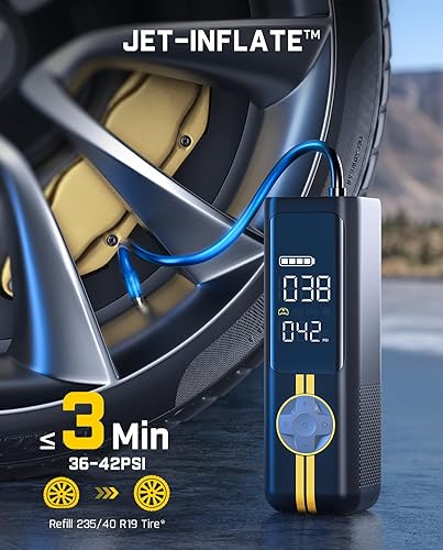 Miniatura 2 de Fanttik Compresor de aire portátil X8 APEX, inflado 2 veces más rápido, inflador de neumáticos inalámbrico de 150 PSI con pantalla dual LCD,