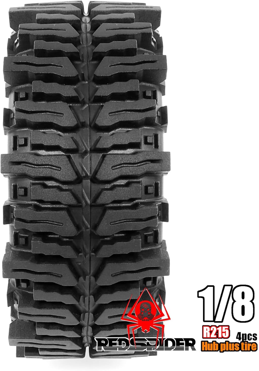 REDSPIDER•Rubber 2.2'' Crawler Tires(4pcs) Mud Terrain 2.2 Tires Super Grip Soft Tyre OD 130 * 55mm Compatible with Axial SCX10 90047 D90 TF2 Tamiya CC01 Traxxas TRX4