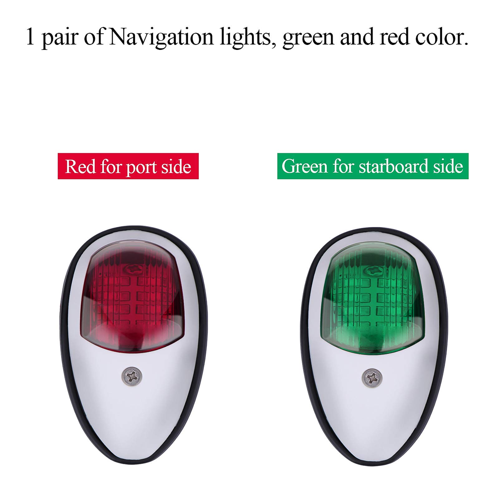 OurLeeme Luci di Navigazione per Barche, 2 Pezzi 12V Rosso Verde Marine Boat Yacht Luce a LED Lampada di Prua Laterale per Barche Yacht Skeeter