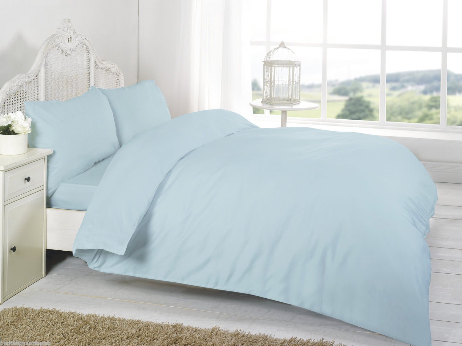 Artistic Fashionista Luxury Hotel Quality 200 Thread Count 100% Egyptian Cotton COT BED DUVET COVER SET or COT BED FITTED SHEET (Cot Bed Fitted Sheet, Aqua)