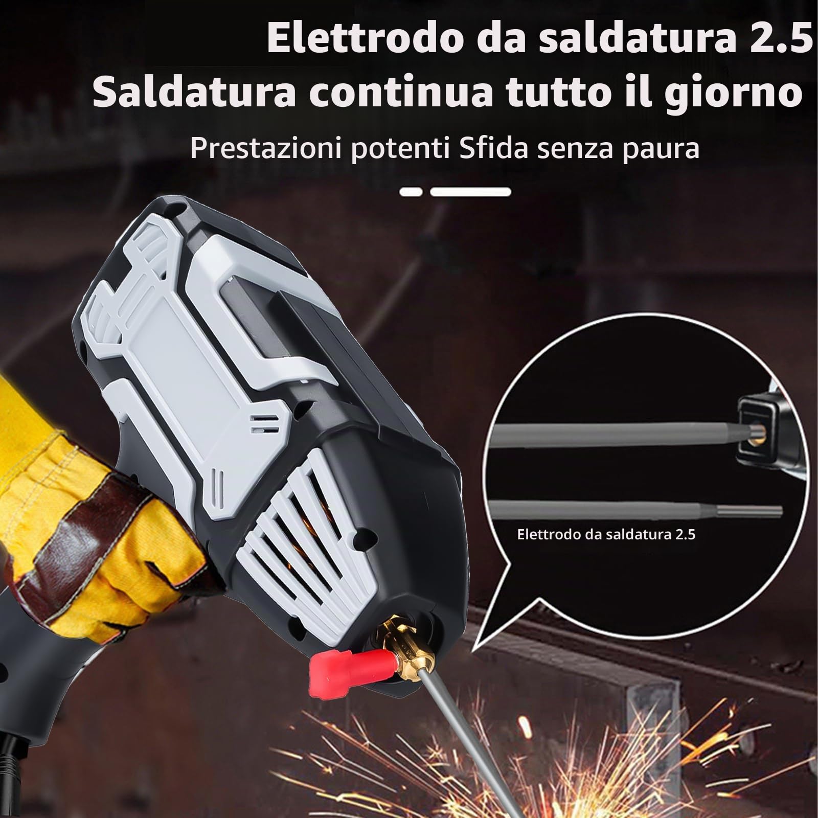Saldatrice portatile ad arco da 220 V con 10 barre di saldatura, saldatrice ad elettrodi da 200 A con inverter IGBT, per aste metalliche da 1,6 mm a 3,2 mm