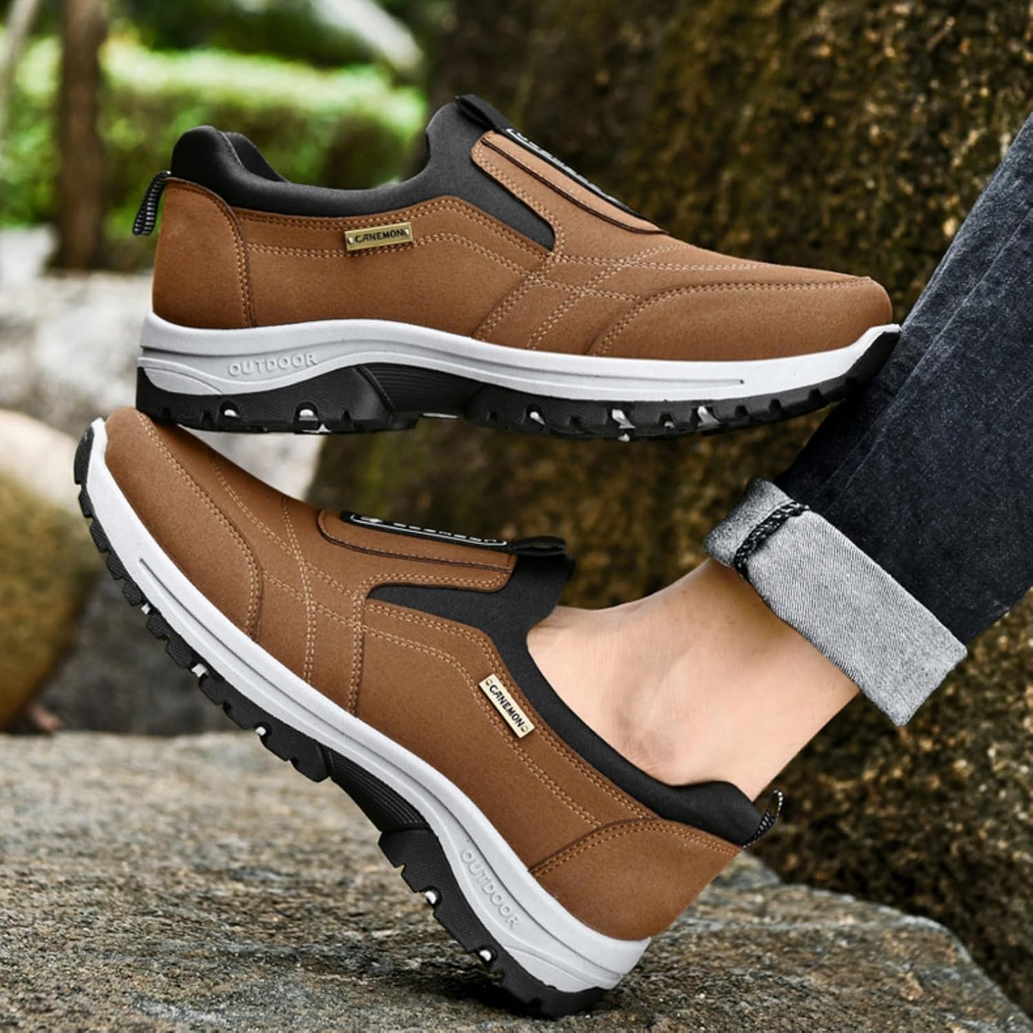 Slip On Shoes for Men Comfort Orthopedic Walking Shoes Anti Slip Arch Support Lightweight Breathable Hiking Sneakers Waterproof Casual Sneakers for Outdoor Travel Work - Image 5