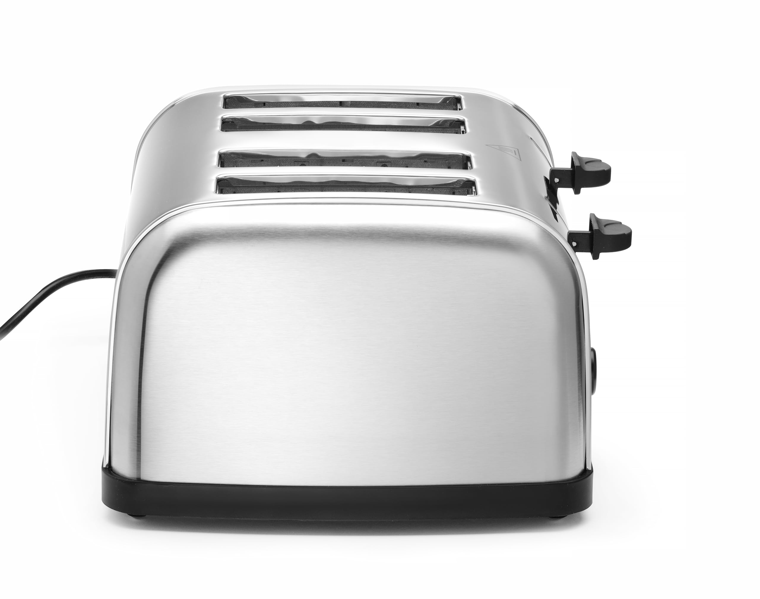 HENDI Tostapane, 4 scanalature extra larghe, 2 zone di riscaldamento, 7 livelli di doratura, 3 funzioni: toast, scongelamento e riscaldamento, 240V, 1500W, 295x335x(H)180mm, acciaio inox