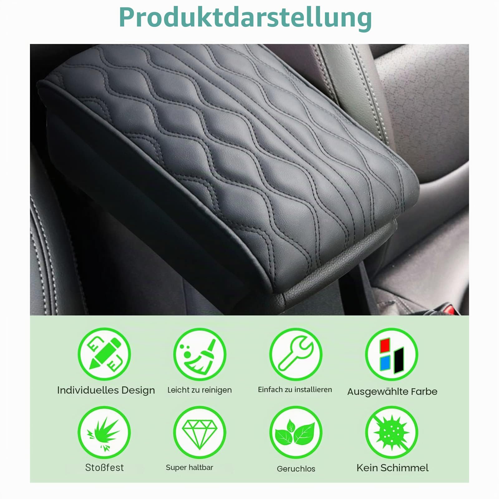 GAFAT Seat Ateca FR Facelift/Cuprα Ateca 2025 2026-2017 Mittelarmlehne Abdeckung, Seat Ateca 2025 Mittelkonsole Armlehne Schutz Armlehnenbezüge, Leder Polster, Seat Ateca Zubehör (4 CM Verdickt)