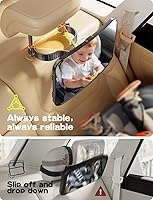 Vista 3 de Espejo de coche para bebé, diseño de gancho ultra estable, para asiento trasero de bebé, seguro e inastillable, visión clara de 360°, accesorios