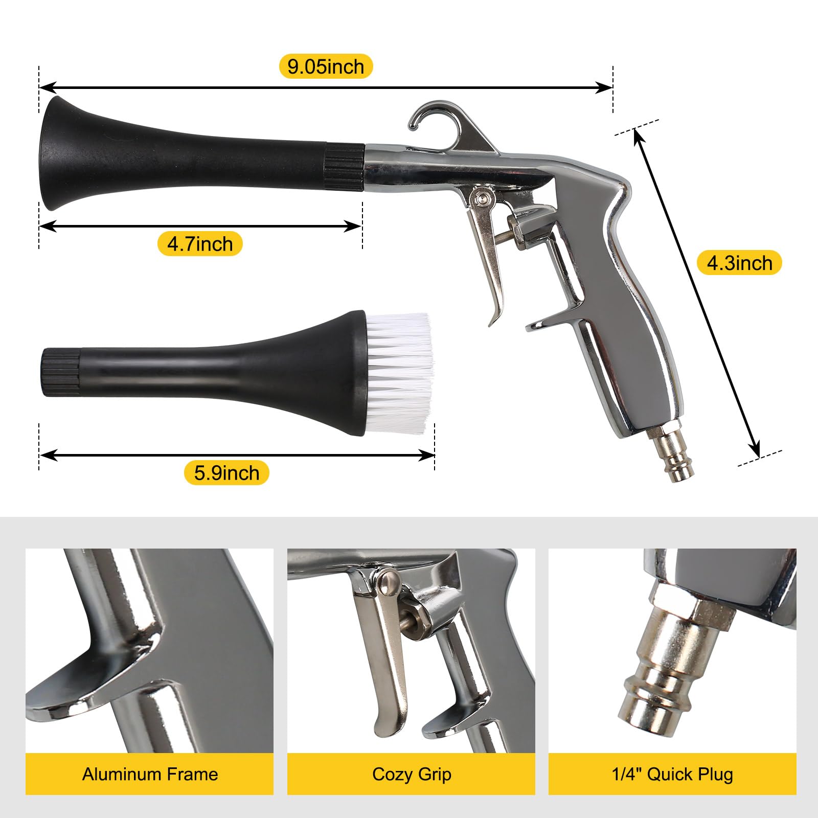 Saker Tornado Dry Cleaning Gun - High Power Air Blow Gun For Cars & Home Cleaning