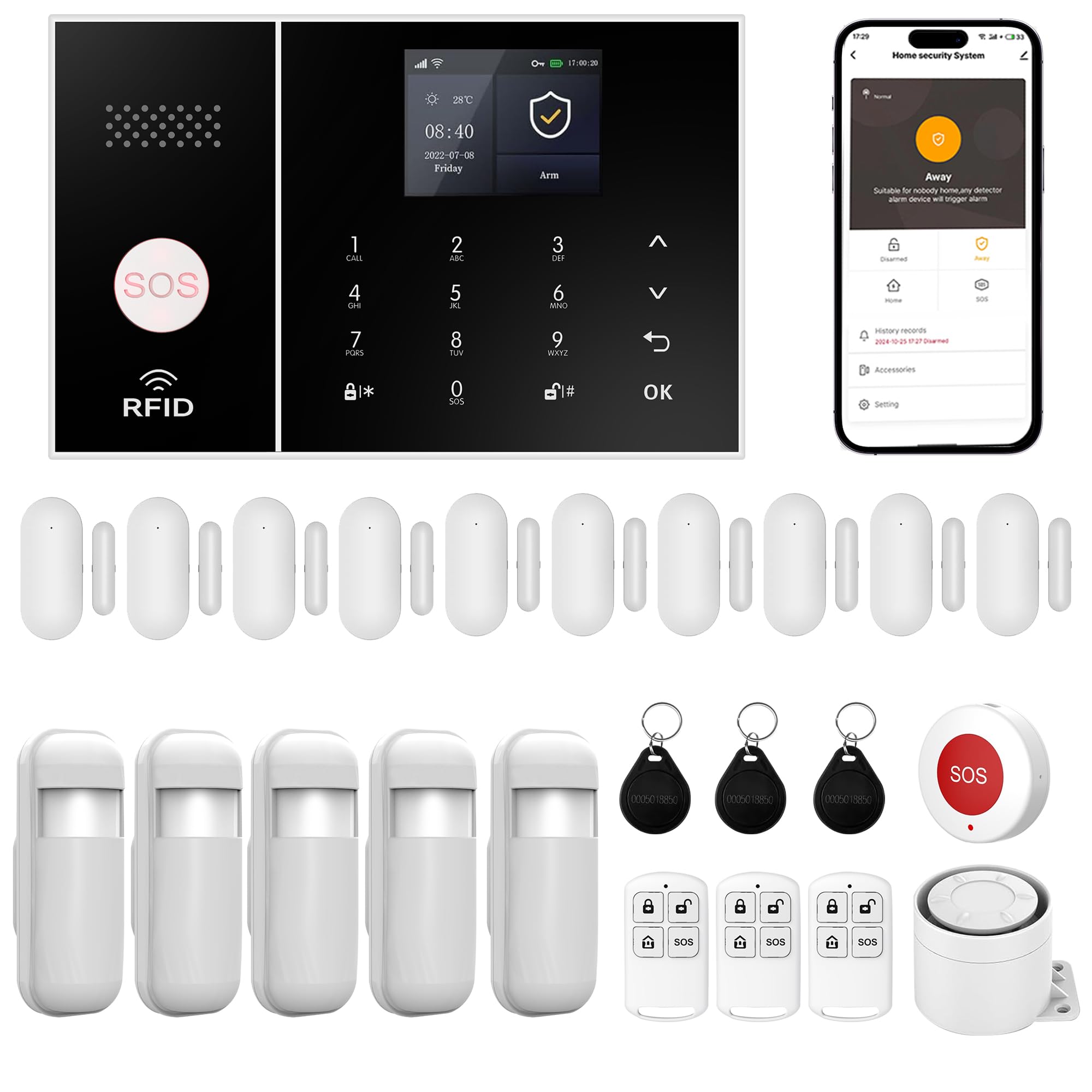 XUK Smart Home Security System 24-Piece Set
