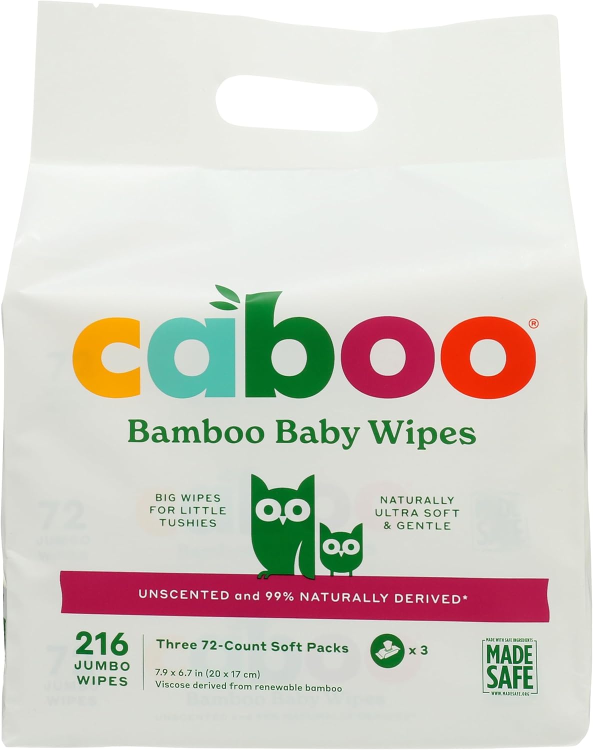 Caboo Bamboo Baby Wipes Bundle, Cruelty Free, Eco-Friendly, 216 Pack (Pack of 6)