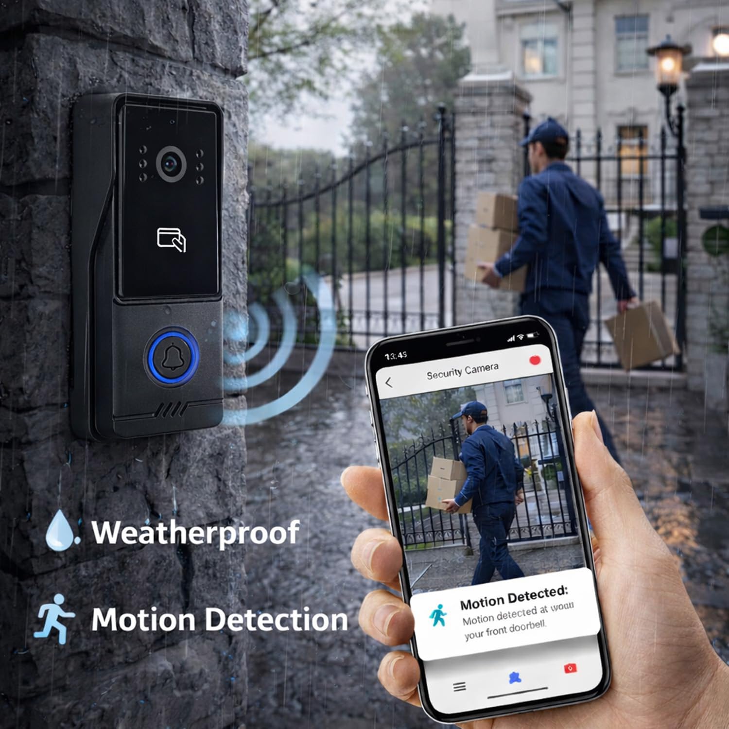Visiophone WiFi TUYA avec contrôle d’accès, interphone vidéo connecté, ouverture de porte via application mobile et RFID(IC) / NFC, pour entrées résidentielles et professionnelles(4)