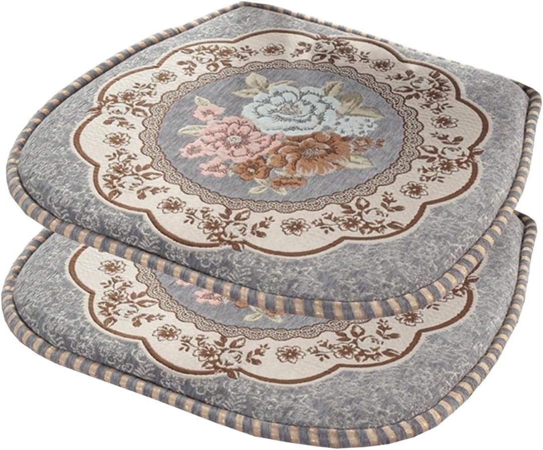 EORNOW Horseshoe Dining Chair Cushion with Ties, Set of 1/2/4 Kitchen Seat Cushion, Anti-Slip Dining Room Chair Pads with Removable Zipper Cover (Color : J, Size : 44x42cm(Set of 2))