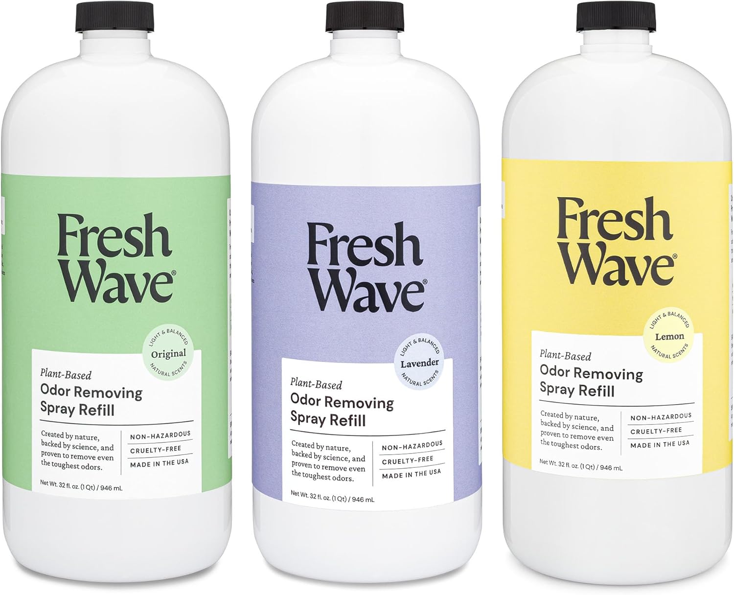 Fresh Wave Spray Refill Odor Removing Bundle: (3) 32 fl oz. Sprays - (1) Lemon, (1) Lavender, (1) Original