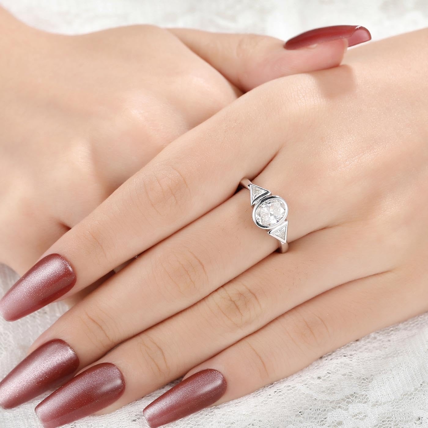 Bridal Moissanite Wedding Ring for Women 925 Sterling Silver Plated Platinum Engagement Promise Ring for Her Size 4-9 - Image 7