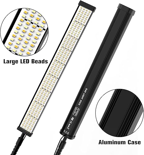 Miniatura 5 de Kit de iluminación LED para fotografía con trípode de 28 a 75 pulgadas 2 paquetes de iluminación bicolor Gepege de 2300 a 7500 K regulable 256