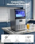 VEVOR Commercial Ice Maker Machine, 80 lbs/24h with 13 lbs Storage Capacity, Countertop/Freestanding/Under Counter, Stainless Steel Ice Maker with LED Display & Self-Cleaning, for Home Bar Restaurant