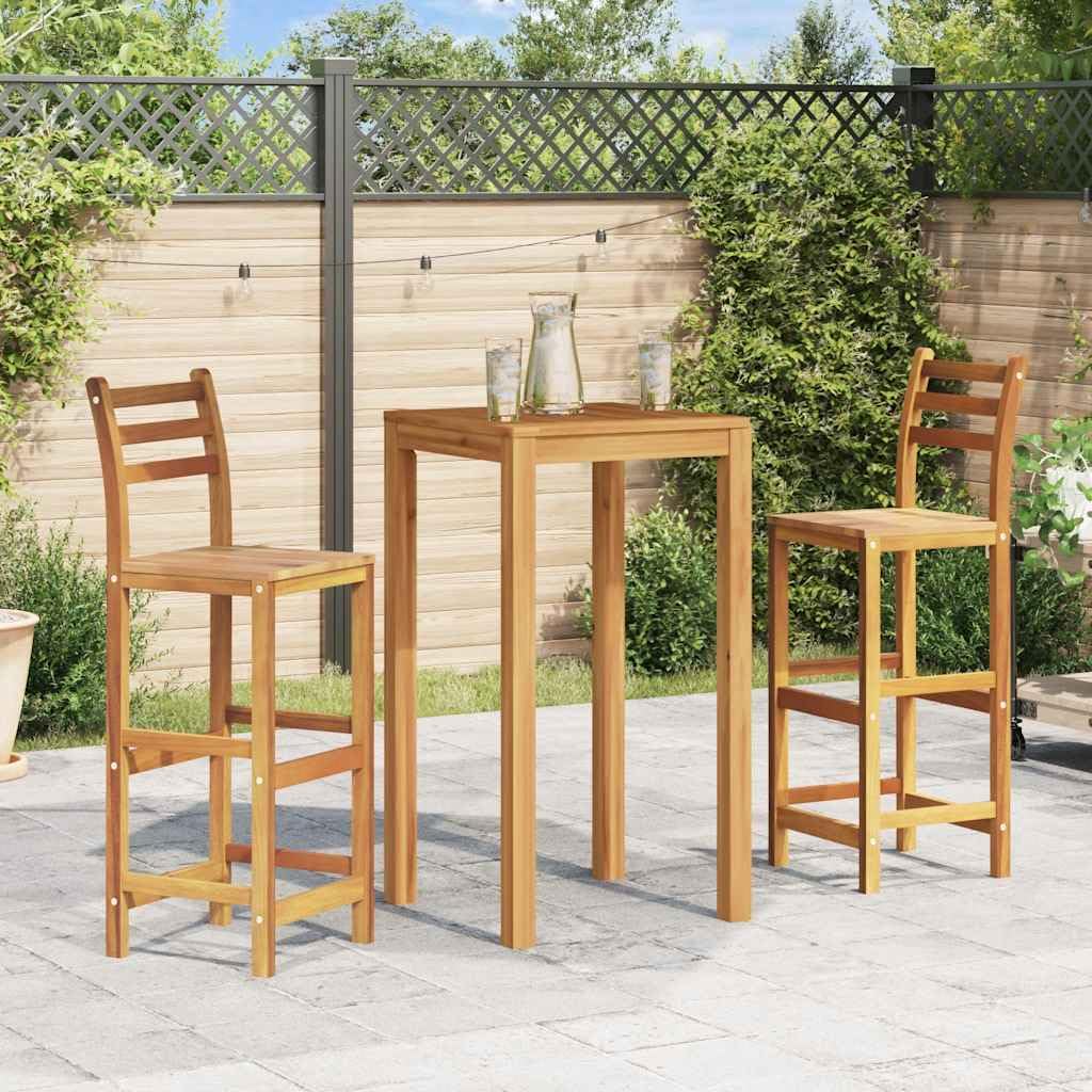 vidaXL 2X Taburetes Barra 42x36x110 cm Sillas Altas Bar Madera Maciza Acacia