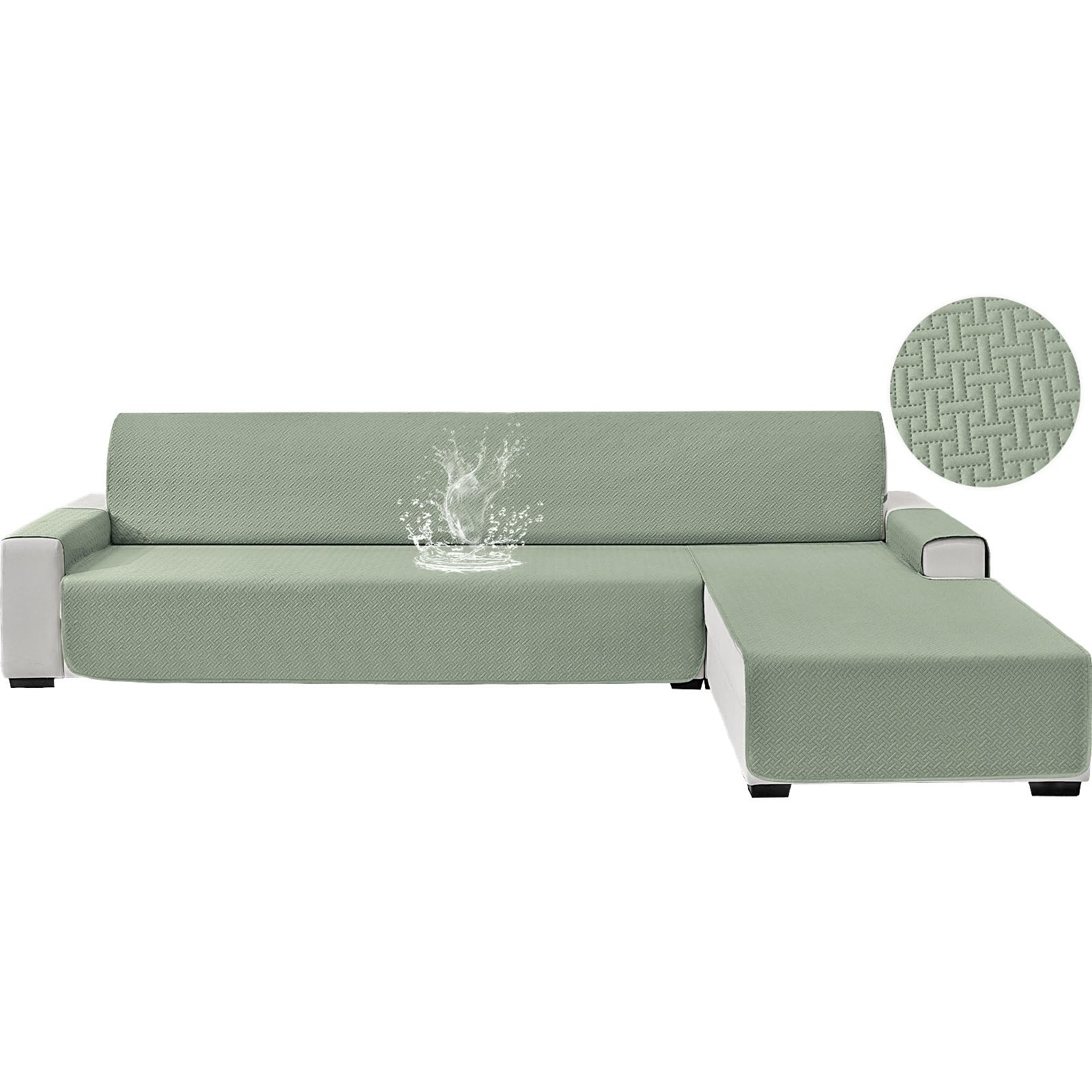 Waterproof L Shaped Sofa Cover, Anti-Slip Chaise Lounge Couch Protector