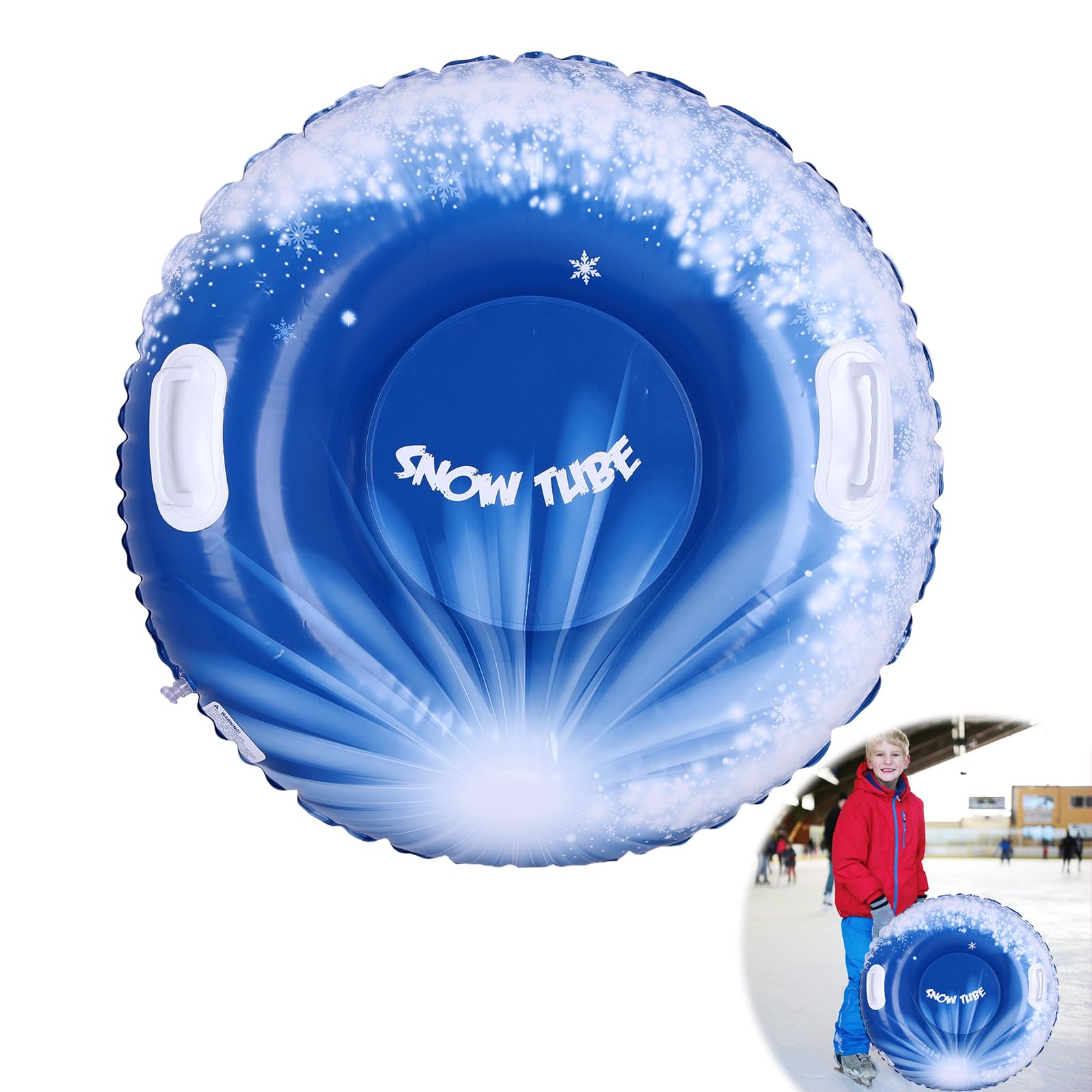 Tubo de nieve inflable 35 pulgadas con 2 asas para niños y adultos