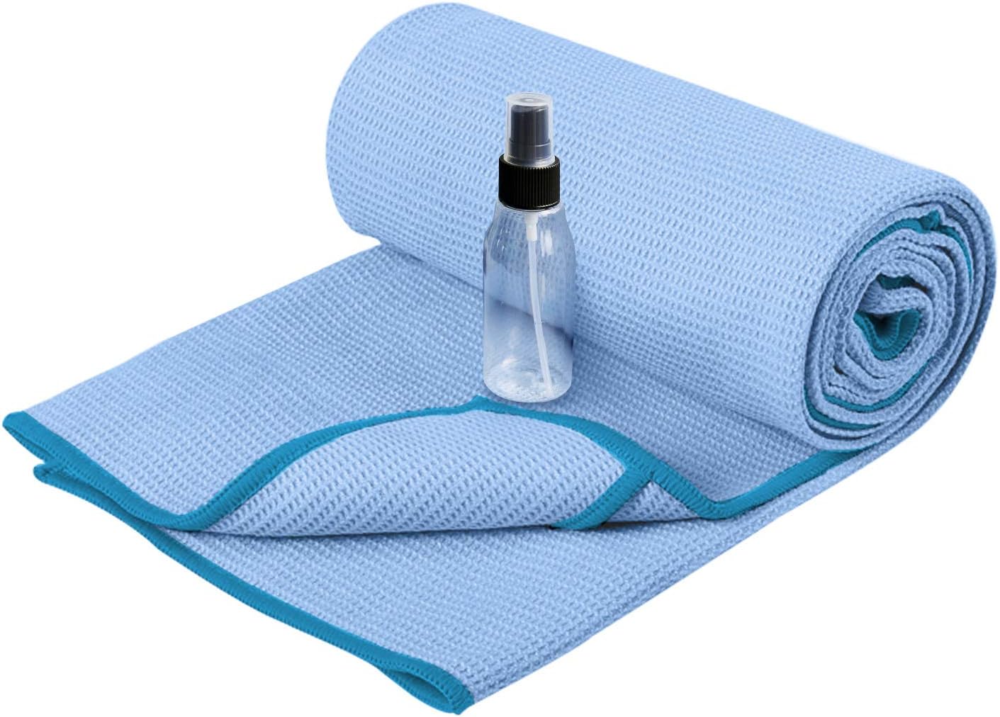 Heathyoga Hot Yoga Towel Non Slip, Microfiber Non Slip Yoga Mat Towel, Exclusive Corner Pockets Design, Dual-Grip, Sweat Absorbent, Perfect for Hot Yoga, Bikram, Pilates and Yoga Mats