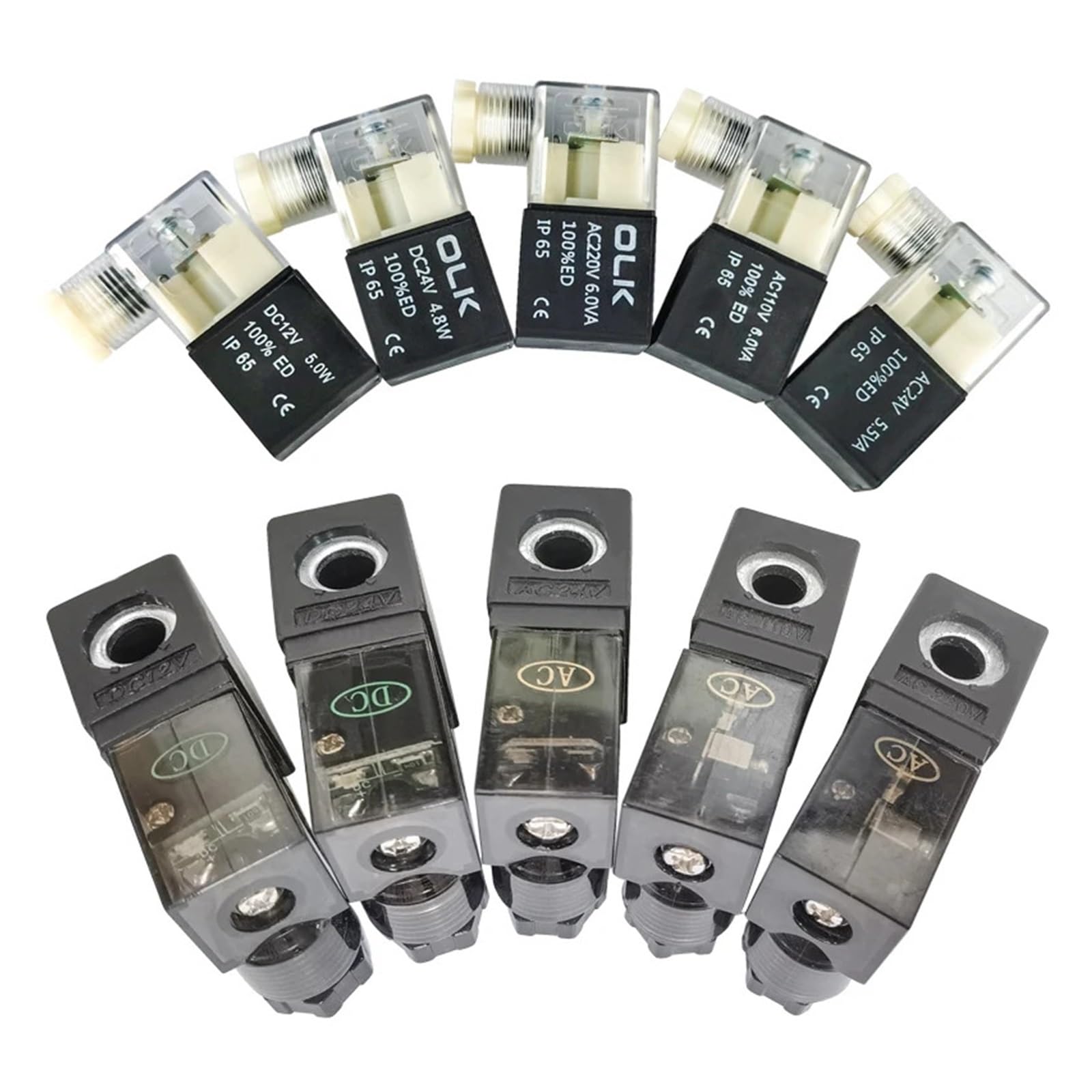 1 szt. cewka elektromagnetyczna serii 3V 4V DC12V DV24V AC24V AC110V AC220V 2V025/3V110/3V210/3V310/3V410/4V110 3V210 cewka DC24V (3v210 cewka, AC 220 V (Terminal))