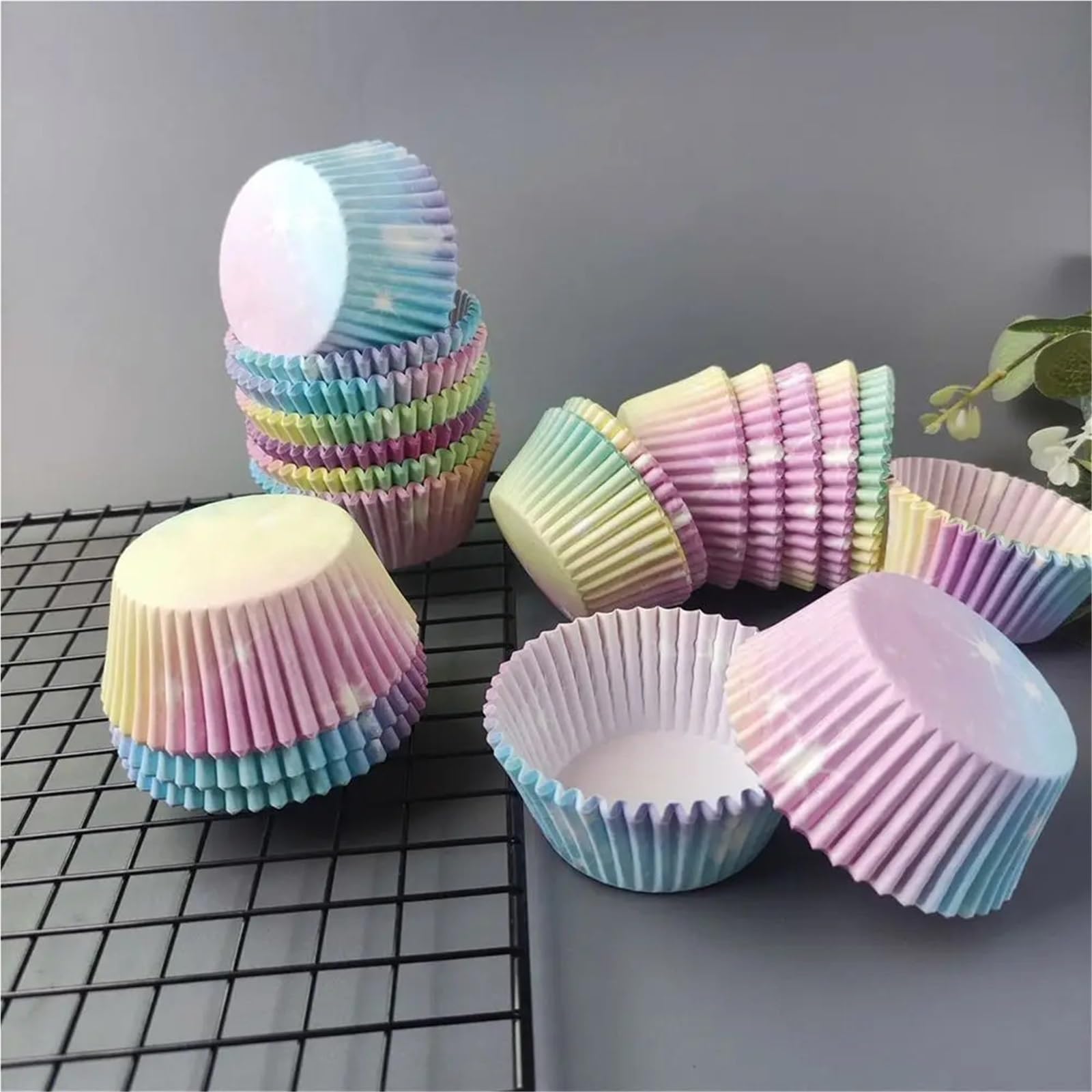1000 moldes Desechables for Cupcakes, Papel antigrasa, moldes antiadherentes for Muffins.(L)