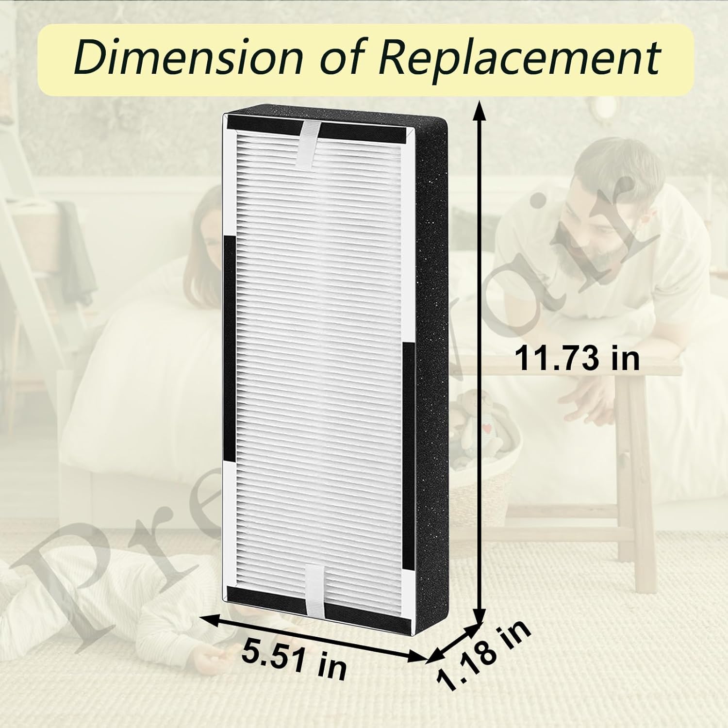 HP100 Replacement Filter Compatible with Hunter Type HP100 and HT100 Air Purifie, Part#H-HF100-VP&H-PF100, 2 HEPA and 8 Activated Carbon Pre-Filters - Image 7