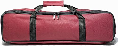 Miniatura 10 de WE Games Juego de ajedrez para torneos de viaje en color borgoña, tablero de ajedrez de vinilo enrollable de 20 pulgadas, 34 piezas de ajedrez con