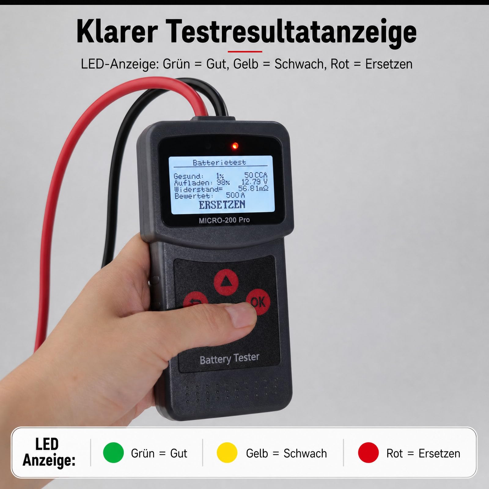 Etrogo Tester akumulatora samochodowego 12 V, 24 V, 40-2000 CCA 3 AH-220 Ah, test rozruchu, dane do druku do samochodu Moto Boot (francuski, angielski, niemiecki, hiszpański)