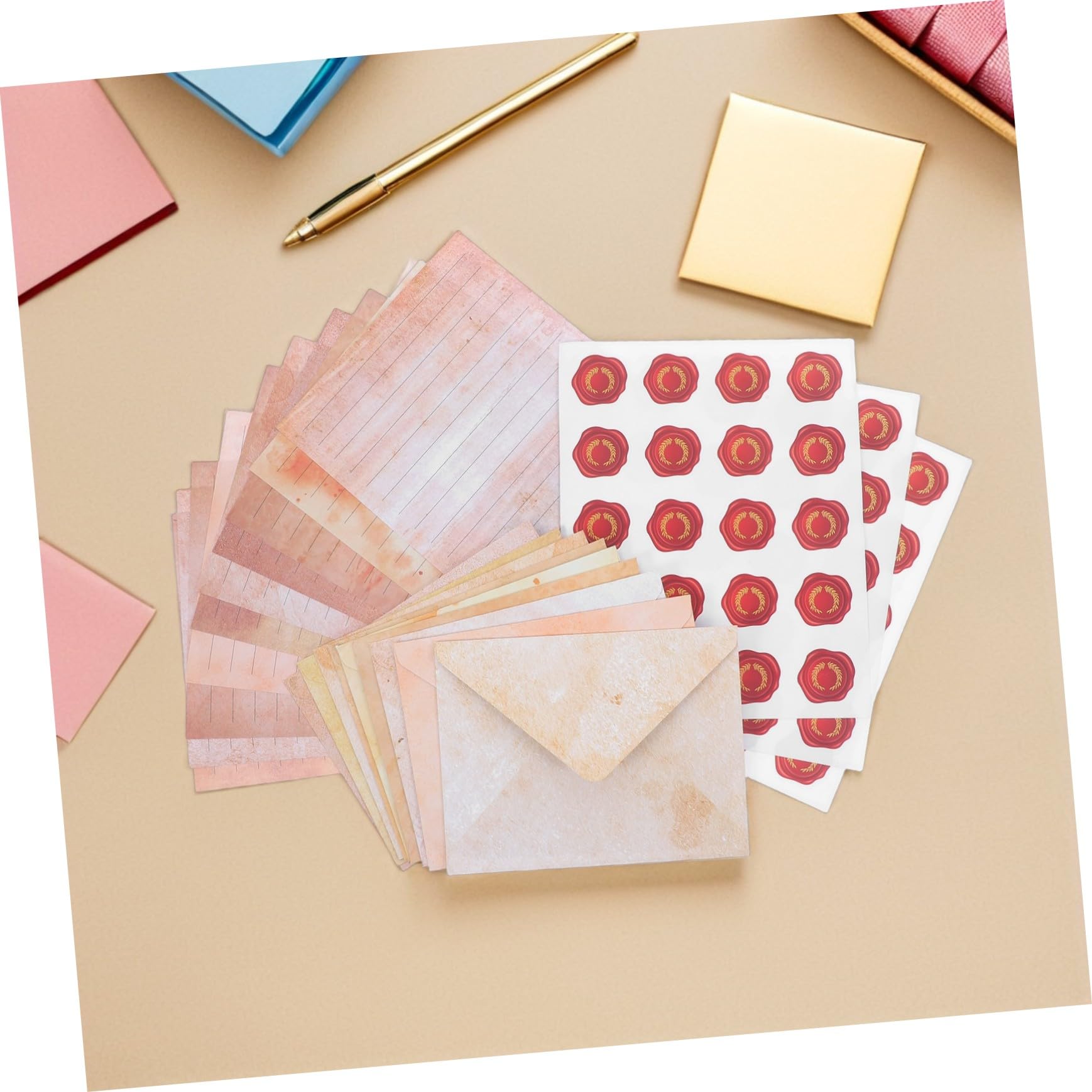 Vintage Briefpapier Satz 100 Satz mit Umschlägen und Stickern