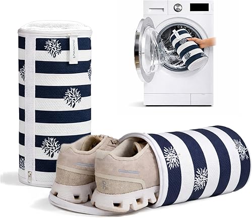 Bluehome Bolsas para lavadora de zapatos (paquete de 2) – Bolsas protectoras de malla para lavandería, incluye cepillo para zapatillas