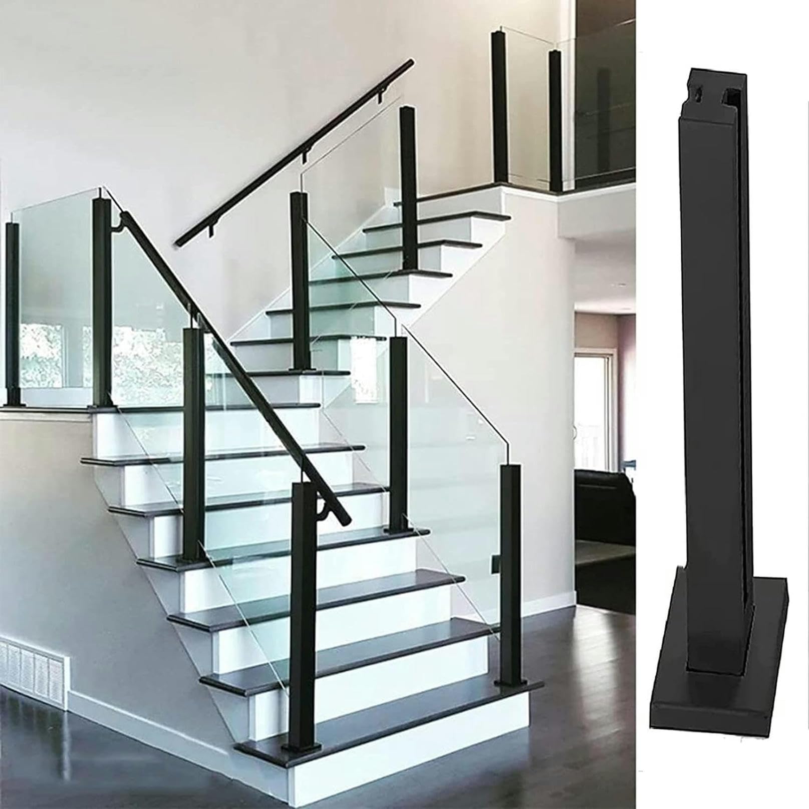 Garde-corps en verre de couloir pour sécuriser l'étage d'une villa ou d'un loft moderne