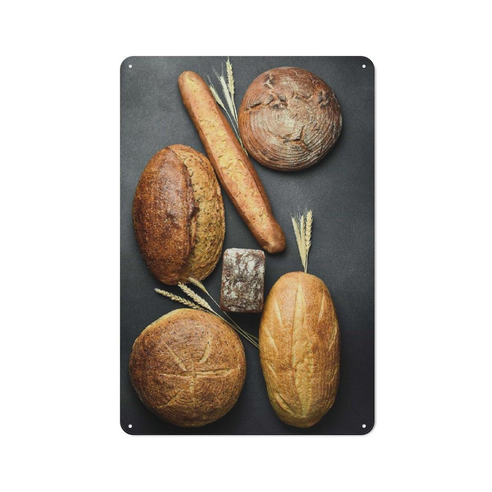 Tin Sign 30x20cm with Bread Aesthetic for Hallway Wall, Retro Decor, Suited to Hallway Decor Lovers
